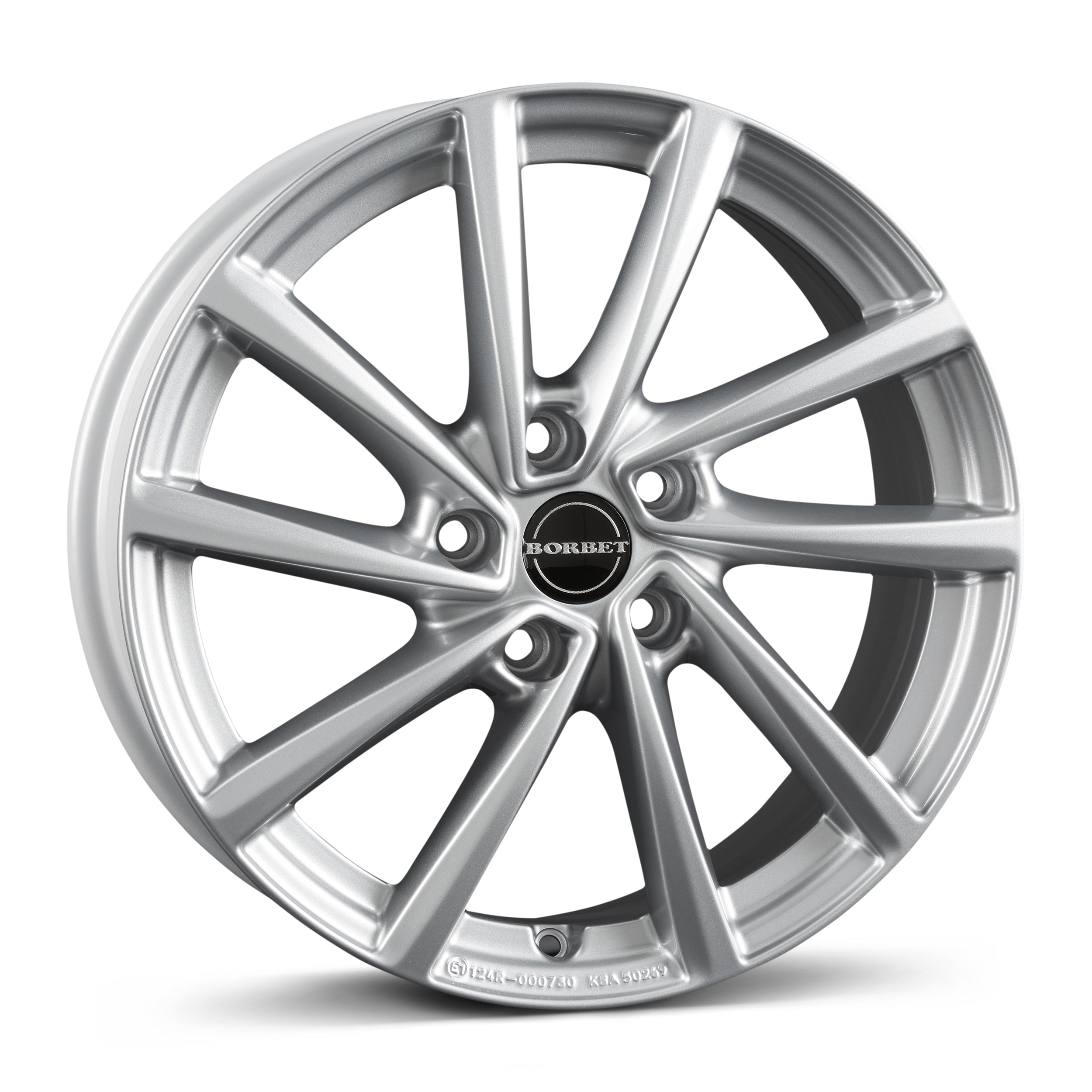 Renault Megane E-Tech paketin Borbet V 70838 crystal silver 7x18 jako: 5x114.3 et: 38 Alumiinivanne – vannemallin kuva