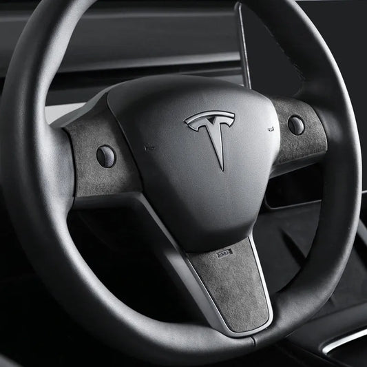 Tesla Model Y / 3 Steering wheel cover sticker Alcantara